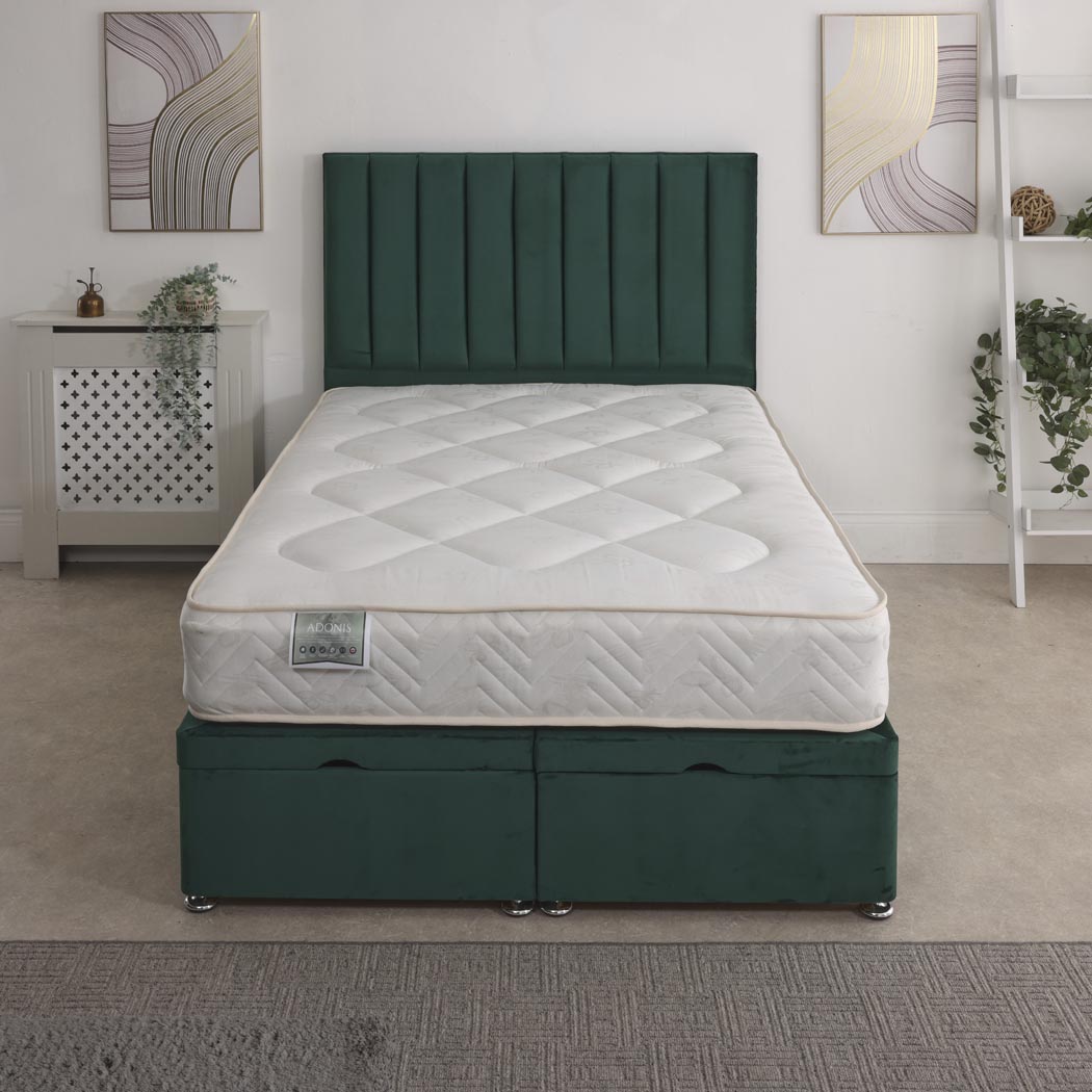 Adonis Coil Sprung Ottoman End Lift Bed Set – front view