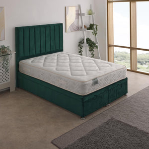 Adonis Coil Sprung Ottoman End Lift Bed Set – angled view