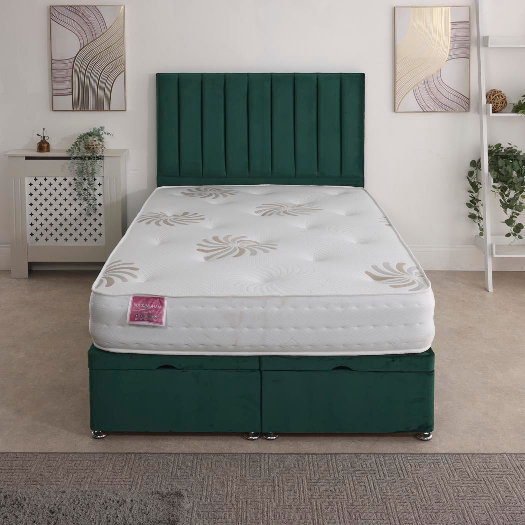 Buckingham Coil Sprung Ottoman End Lift Bed Set – front view