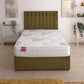 Buckingham Coil Sprung Ottoman Side Lift Bed Set – front view, storage closed
