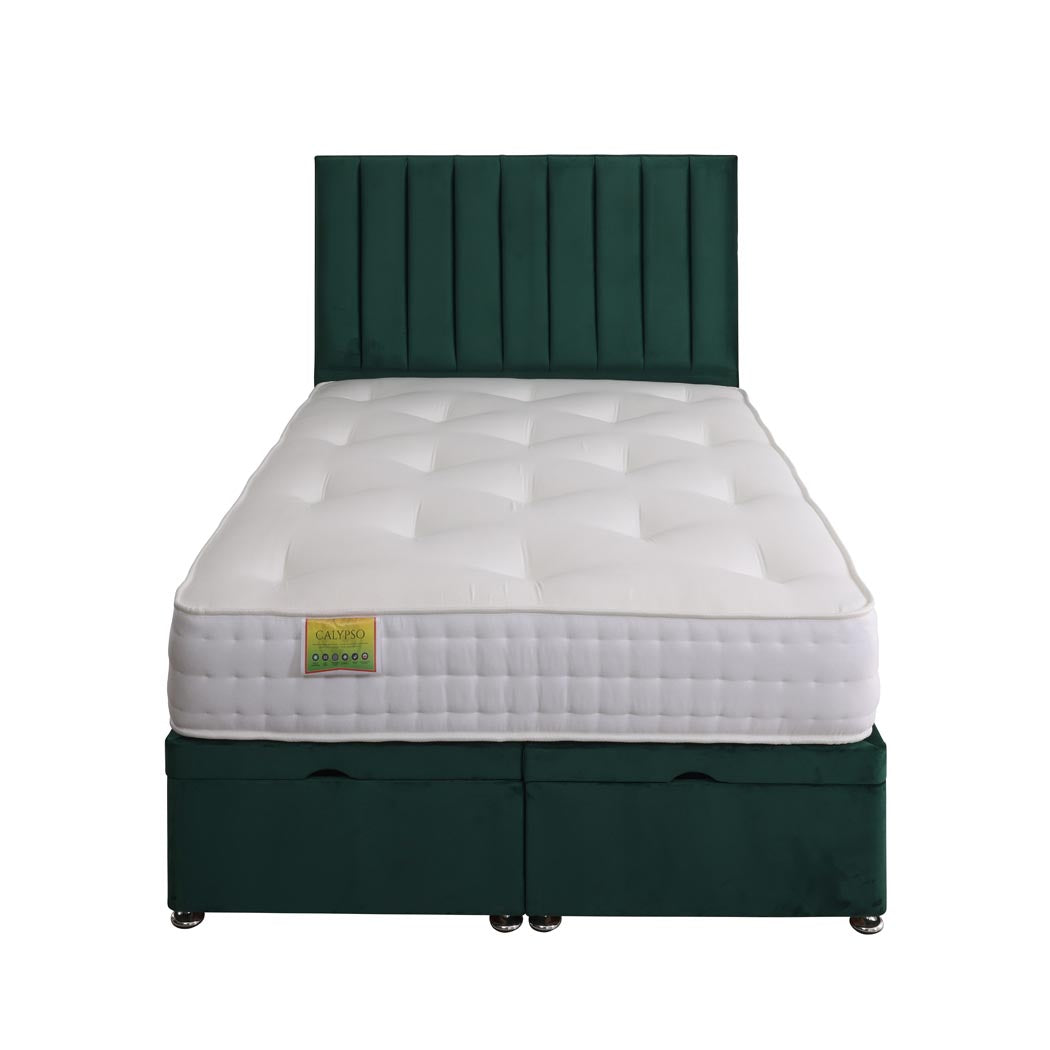 Calypso 1500 Pocket Sprung Ottoman End Lift Bed Set – front view, storage closed