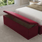 Classic Fabric Upholstered Blanket Box – angled view, storage open