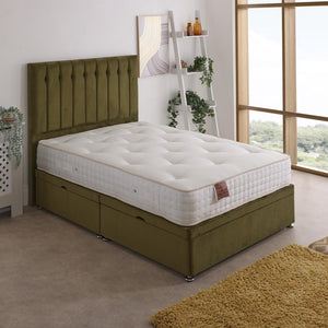 Comfort Gold 3000 Pocket Sprung Intelligent Memory Ottoman Side Lift Bed Set – styled in a bedroom