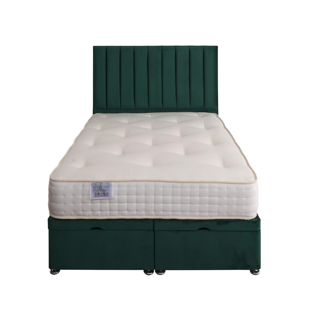 Comfort Silver 2000 Fibre And Pocket Sprung Ottoman End Lift Bed Set – front view
