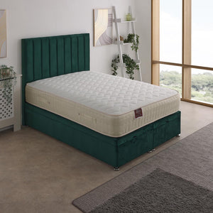 Dual Memory 1500 Pocket Sprung Ottoman End Lift Bed Set – styled in a bedroom