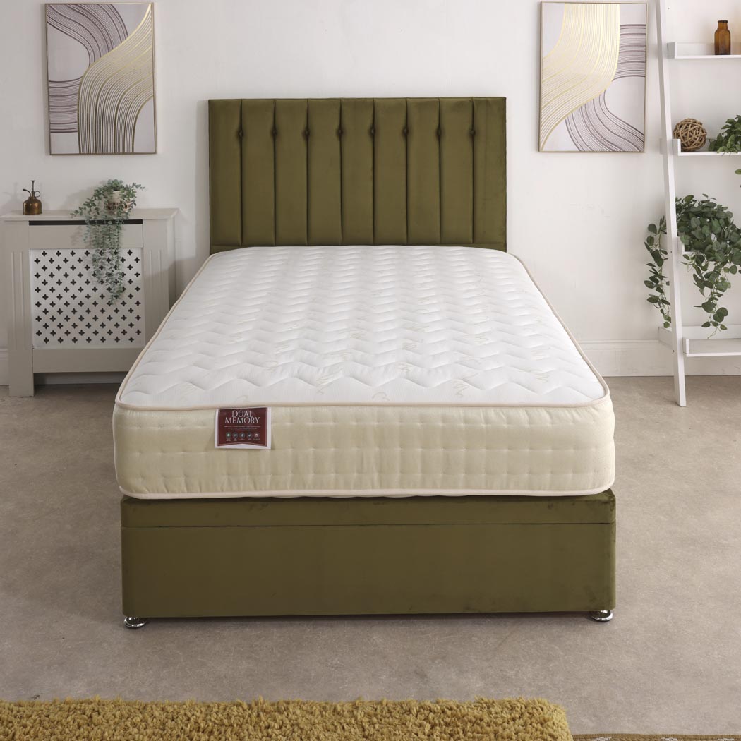 Dual Memory 1500 Pocket Sprung Ottoman Side Lift Bed Set – styled in a bedroom