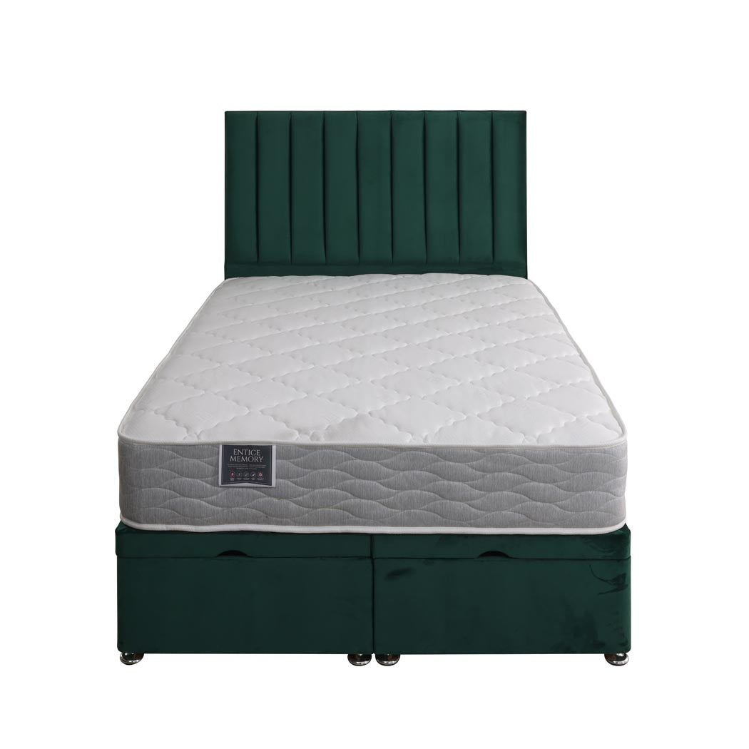 Entice Memory Coil Sprung Ottoman End Lift Bed Set – front view