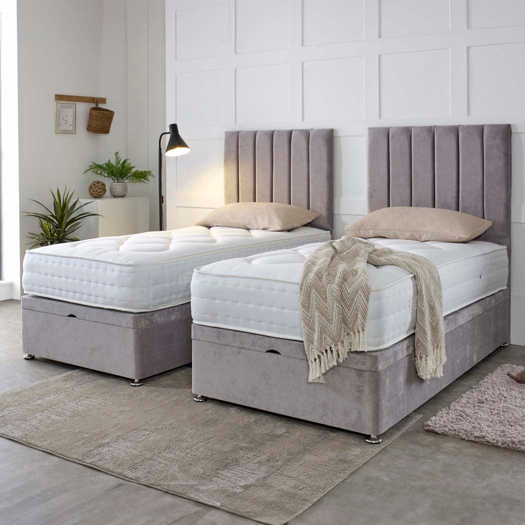 Essential Guest Hotel Zip and Link 2000 Pocket Sprung Ottoman Divan Bed Set – styled in a bedroom