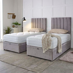 Essential Guest Hotel Zip and Link 2000 Pocket Sprung Ottoman Divan Bed Set – styled in a bedroom