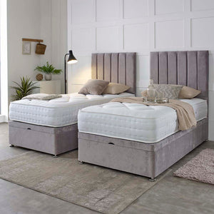 Essential Guest Hotel Zip and Link 1000 Pocket Sprung Ottoman Divan Bed Set – styled in a bedroom