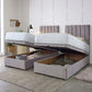 Essential Guest Hotel Zip and Link 2000 Pocket Sprung Ottoman Divan Bed Set – side view, storage open