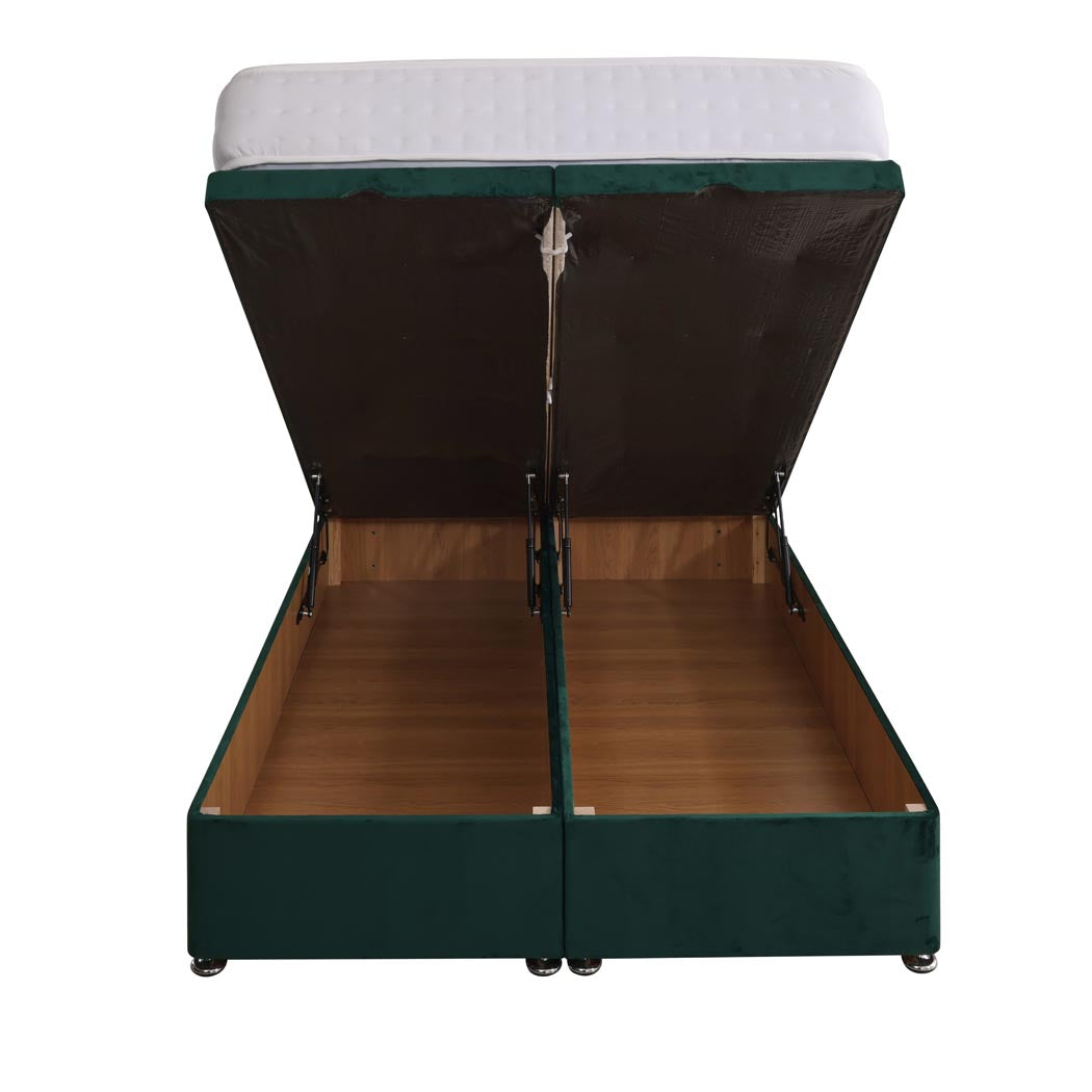 Essential Guest 1500 Pocket Sprung Ottoman End Lift Bed Set – rear view, storage open