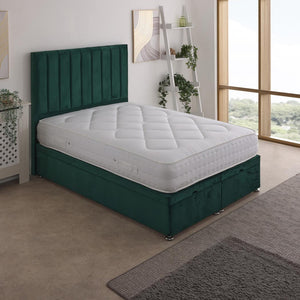 Essential Guest 1000 Pocket Sprung Ottoman End Lift Bed Set – styled in a bedroom