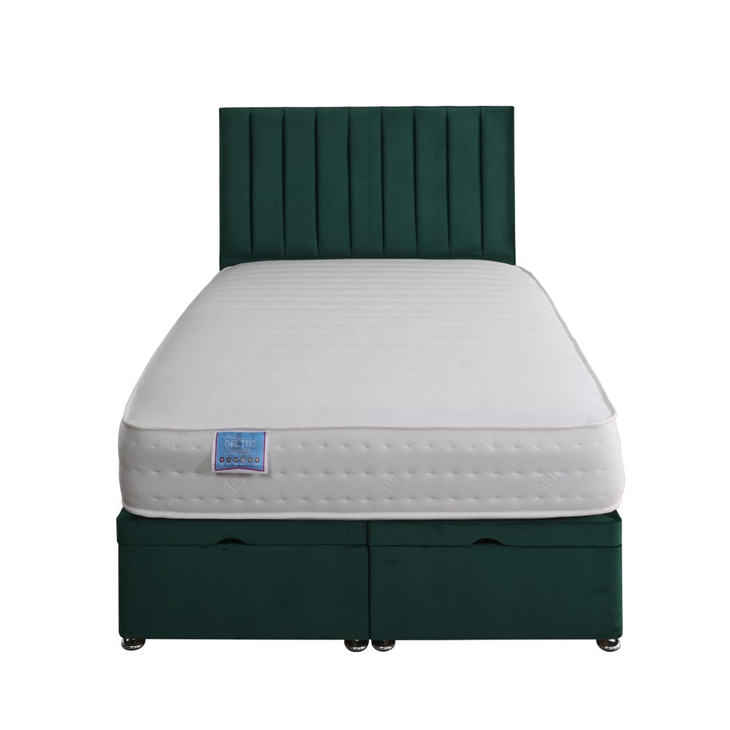 Gel Tec 1500 Pocket Sprung Ottoman End Lift Bed Set – front view