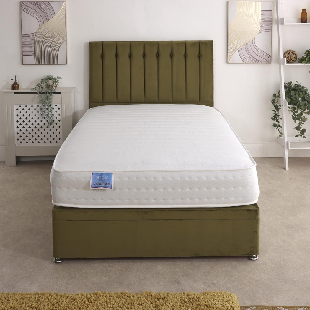 Gel Tec 1500 Pocket Sprung Ottoman Side Lift Bed Set – front view