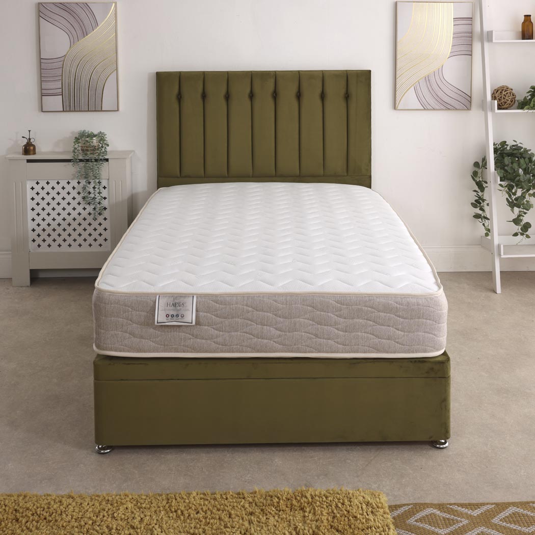 Hades Coil Sprung Ottoman Side Lift Bed Set – front view
