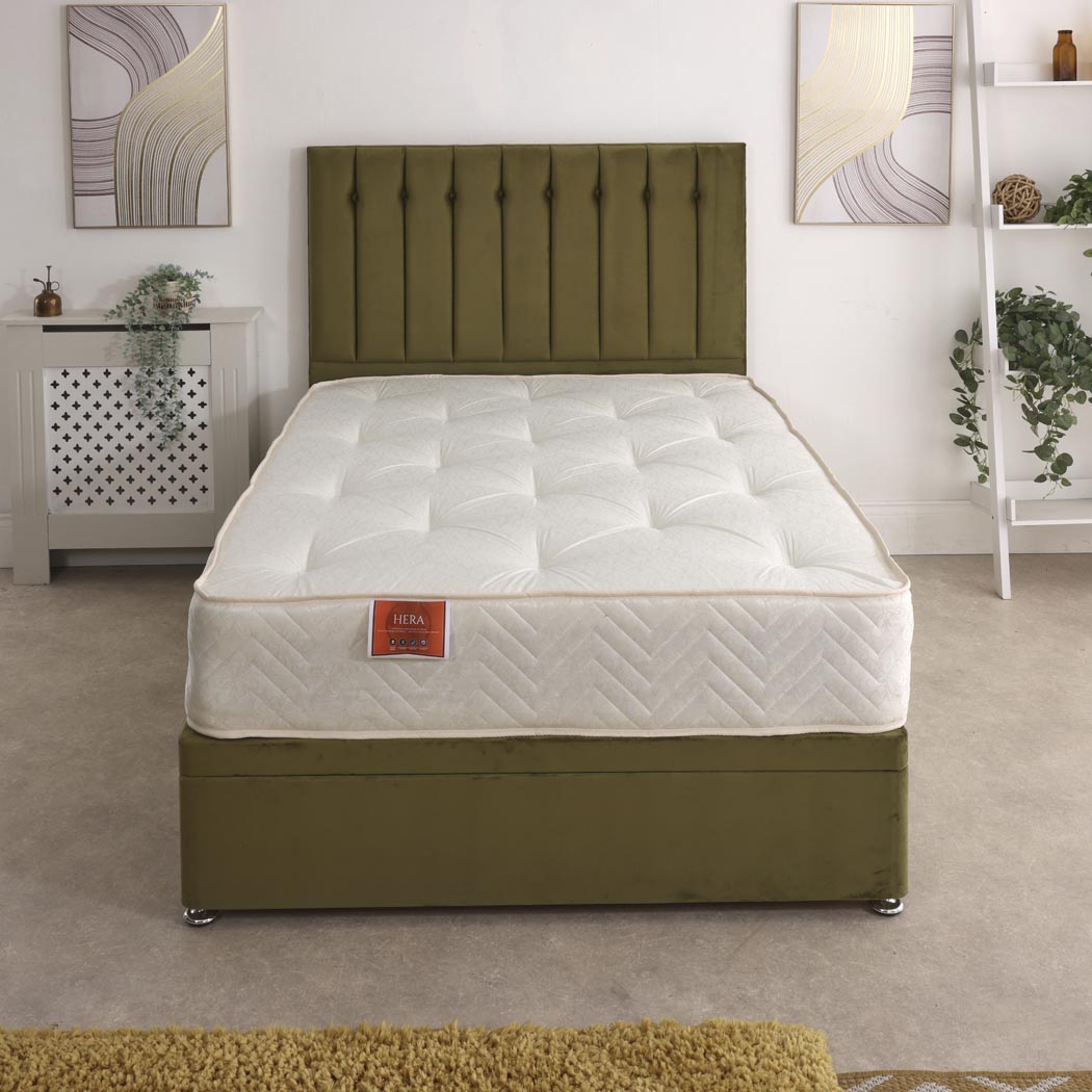 Hera Orthopaedic Coil Sprung Ottoman Side Lift Bed Set – front view