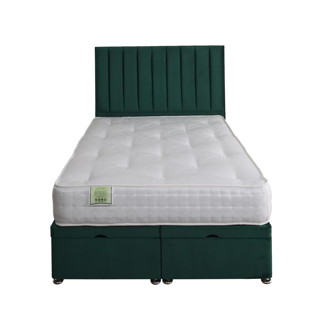 Jubilee 1000 Pocket Sprung Ottoman End Lift Bed Set – front view, storage closed