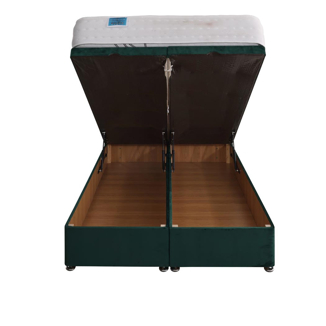Kensington 1500 Pocket Sprung And Latex Ottoman End Lift Bed Set – front view, storage open