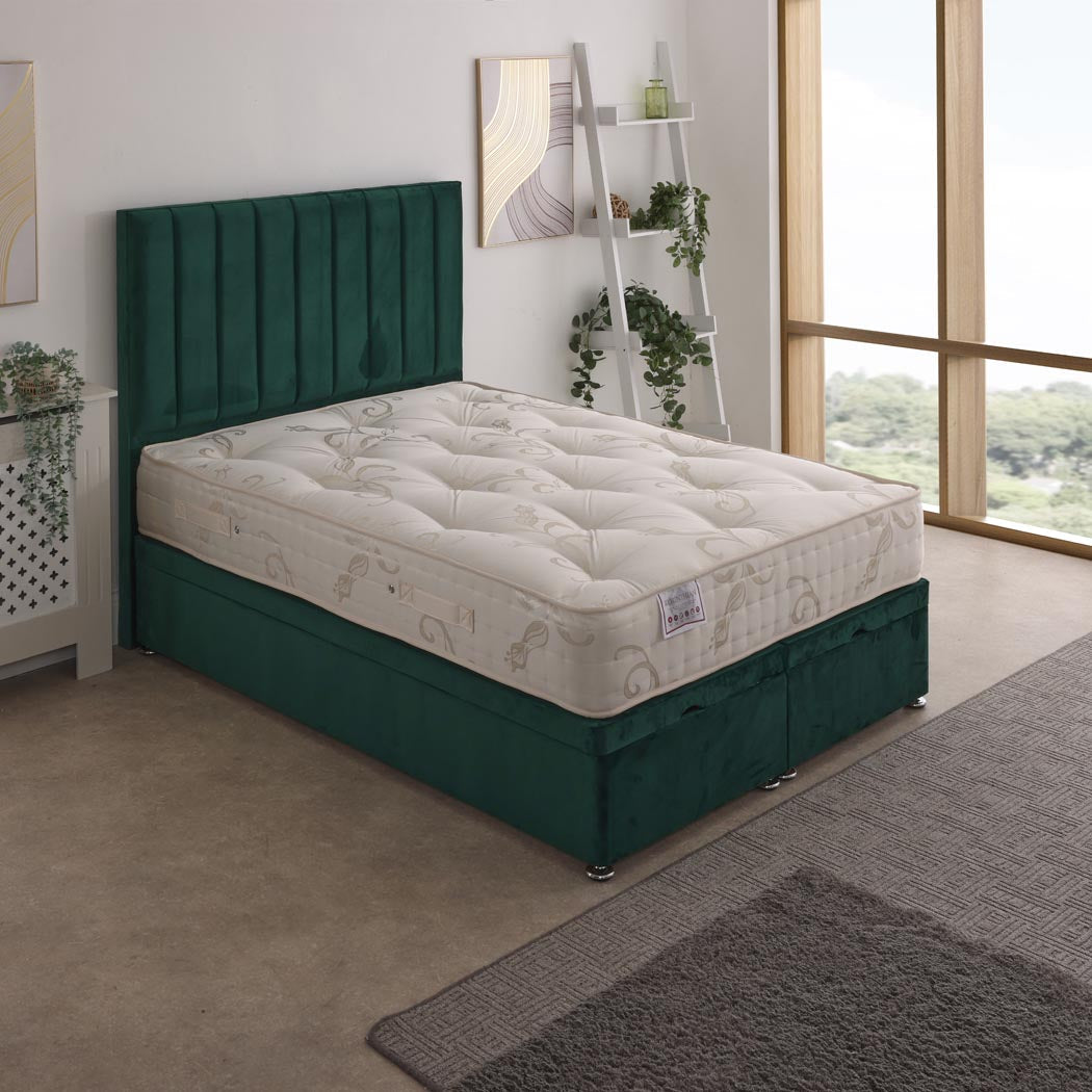Korinthian 1000 Pocket Sprung Ottoman End Lift Bed Set – angled view