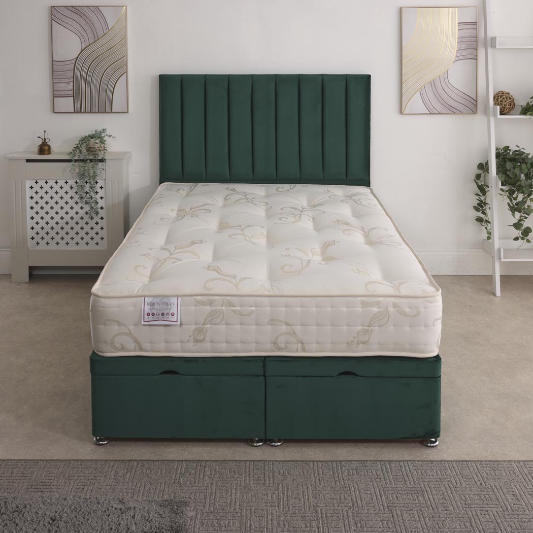 Korinthian 1000 Pocket Sprung Ottoman End Lift Bed Set – front view