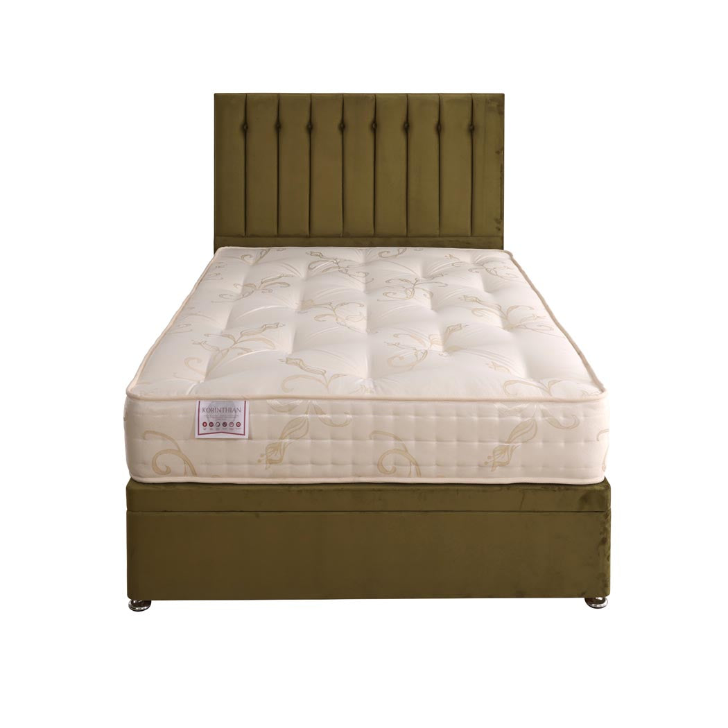 Korinthian 1000 Pocket Sprung Ottoman Side Lift Bed Set – front view, storage closed