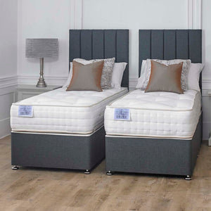 Luxury Hotel Zip and Link 3000 Pocket Sprung Intelligent Memory Divan Bed Set – styled in a bedroom
