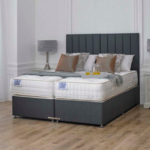 Luxury Hotel Zip and Link 5000 Pocket Sprung Intelligent Wool Mattress – styled in a bedroom