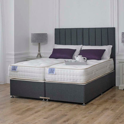Luxury Hotel Zip and Link 2000 Pocket Sprung Intelligent Fibre Mattress – styled in a bedroom