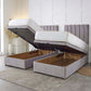 Luxury Hotel Zip and Link 1000 Pocket Sprung Intelligent Fibre Ottoman Divan Bed Set – angled view, storage open