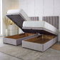 Luxury Hotel Zip and Link 5000 Pocket Sprung Intelligent Wool Ottoman Divan Bed Set – angled view, storage open