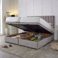 Luxury Hotel Zip and Link 5000 Pocket Sprung Intelligent Wool Ottoman Divan Bed Set – angled view, storage open