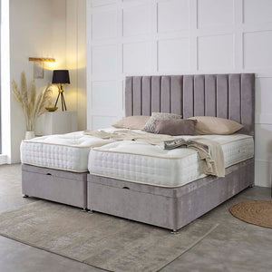 Luxury Hotel Zip and Link 2000 Pocket Sprung Intelligent Fibre Ottoman Divan Bed Set