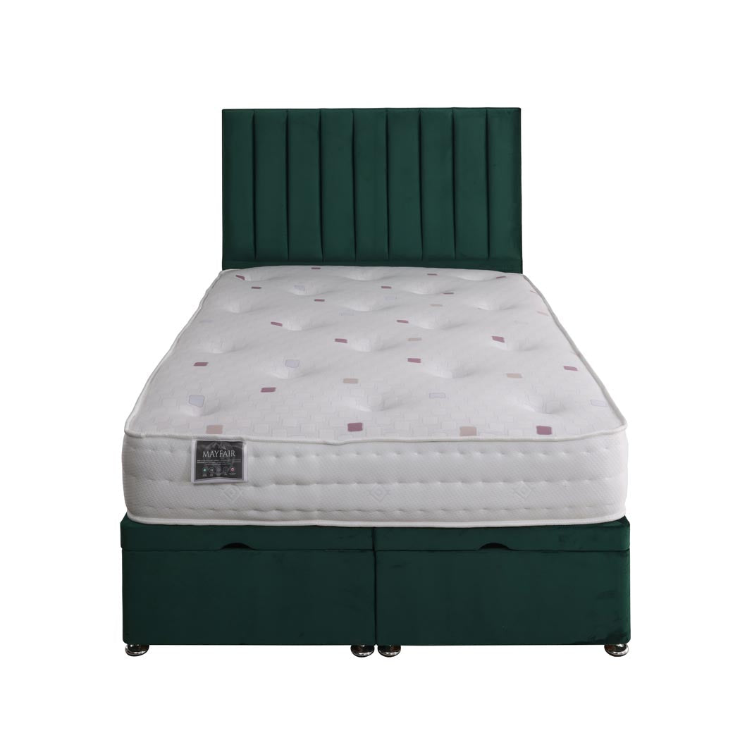 Mayfair 1000 Pocket Sprung Ottoman End Lift Bed Set – front view, storage closed