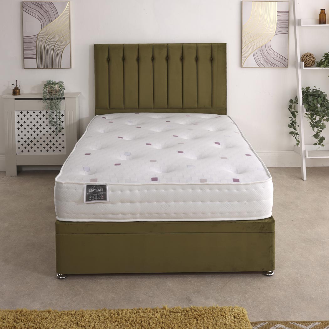 Mayfair 1000 Pocket Sprung Ottoman Side Lift Bed Set – styled in a bedroom
