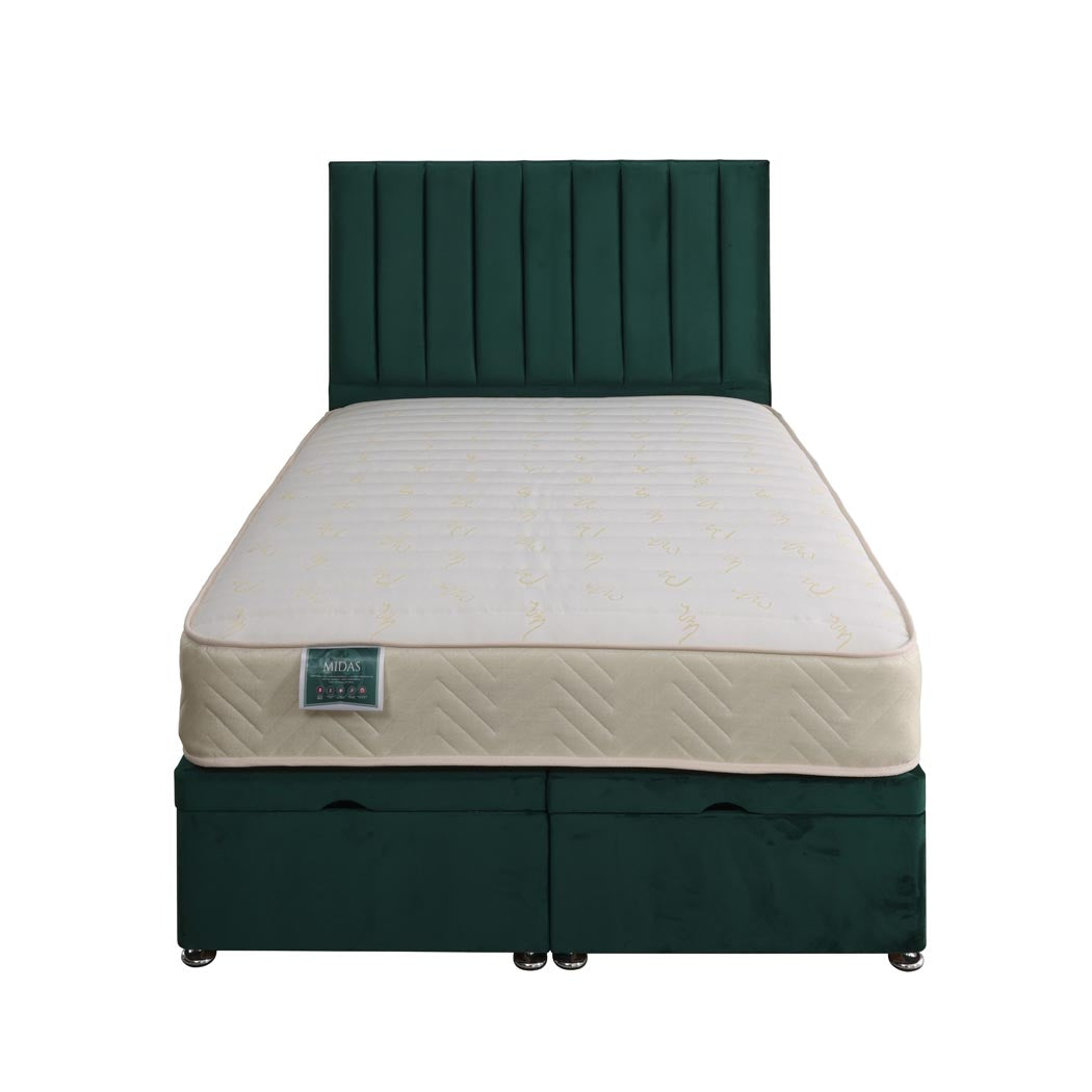 Midas Coil Sprung Ottoman End Lift Bed Set – front view