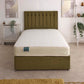 Midas Coil Sprung Ottoman Side Lift Bed Set – front view, styled in a bedroom