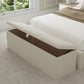 Monaco Fabric Upholstered Blanket Box – angled view, storage open