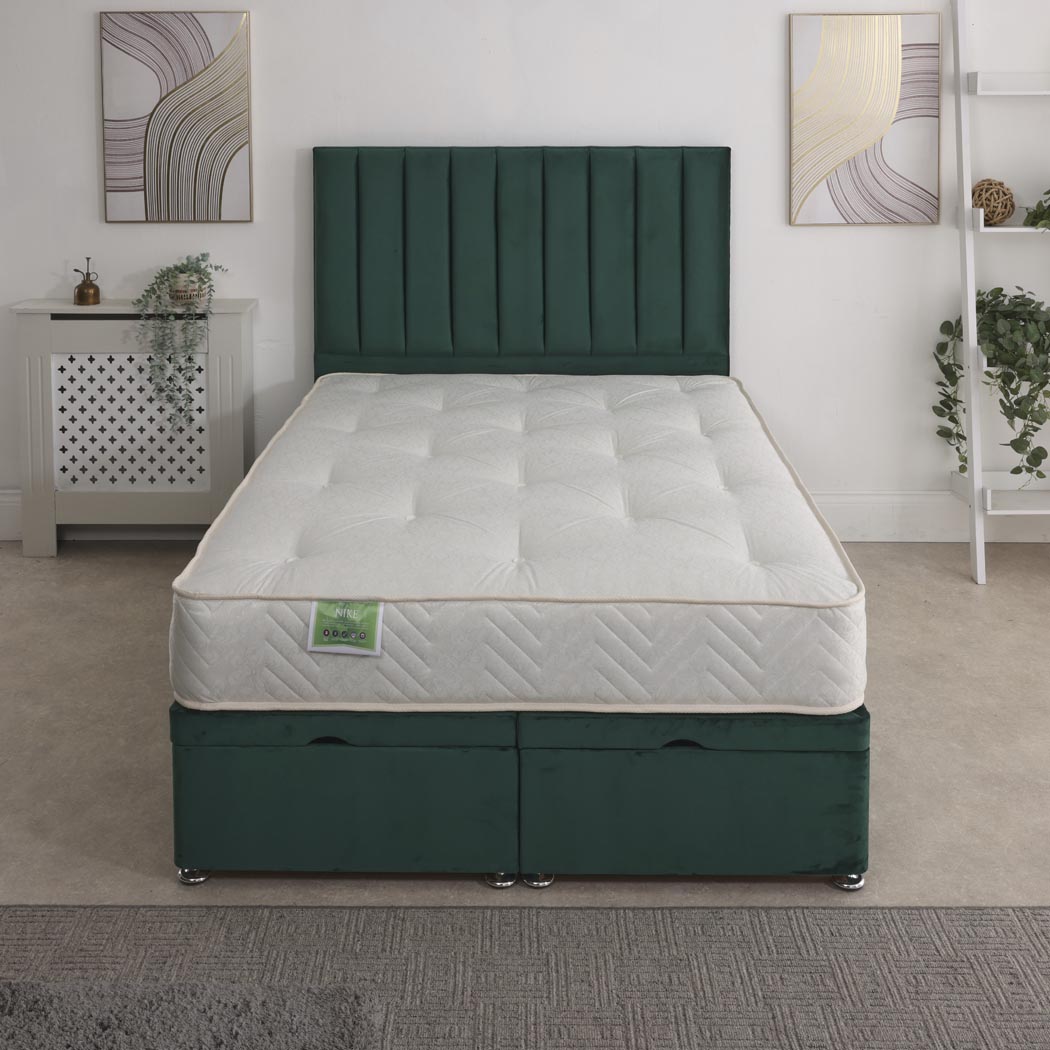 Nike Coil Sprung Ottoman End Lift Bed Set – styled in a bedroom