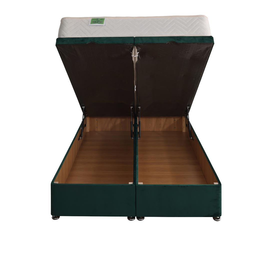 Nike Coil Sprung Ottoman End Lift Bed Set – rear view, storage open