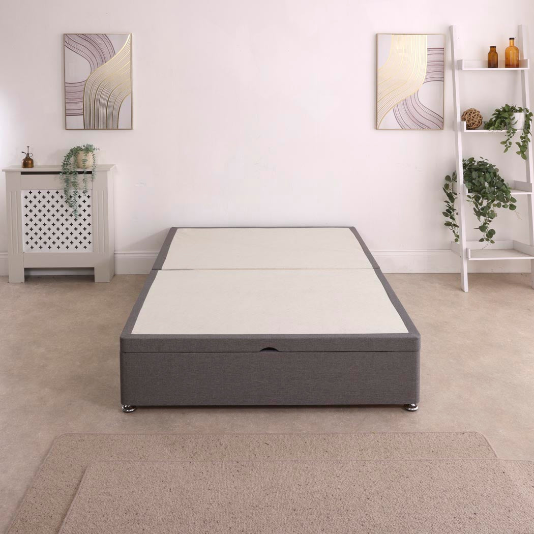 Ottoman Storage Half End Lift Divan Bed Base – front view, storage closed