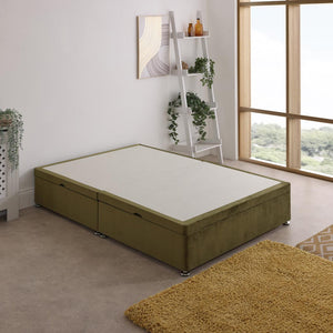 Ottoman Storage Side Lift Divan Bed Base – angled view, storage closed