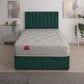 Pegasus Coil Sprung Ottoman End Lift Bed Set – front view, styled in a bedroom