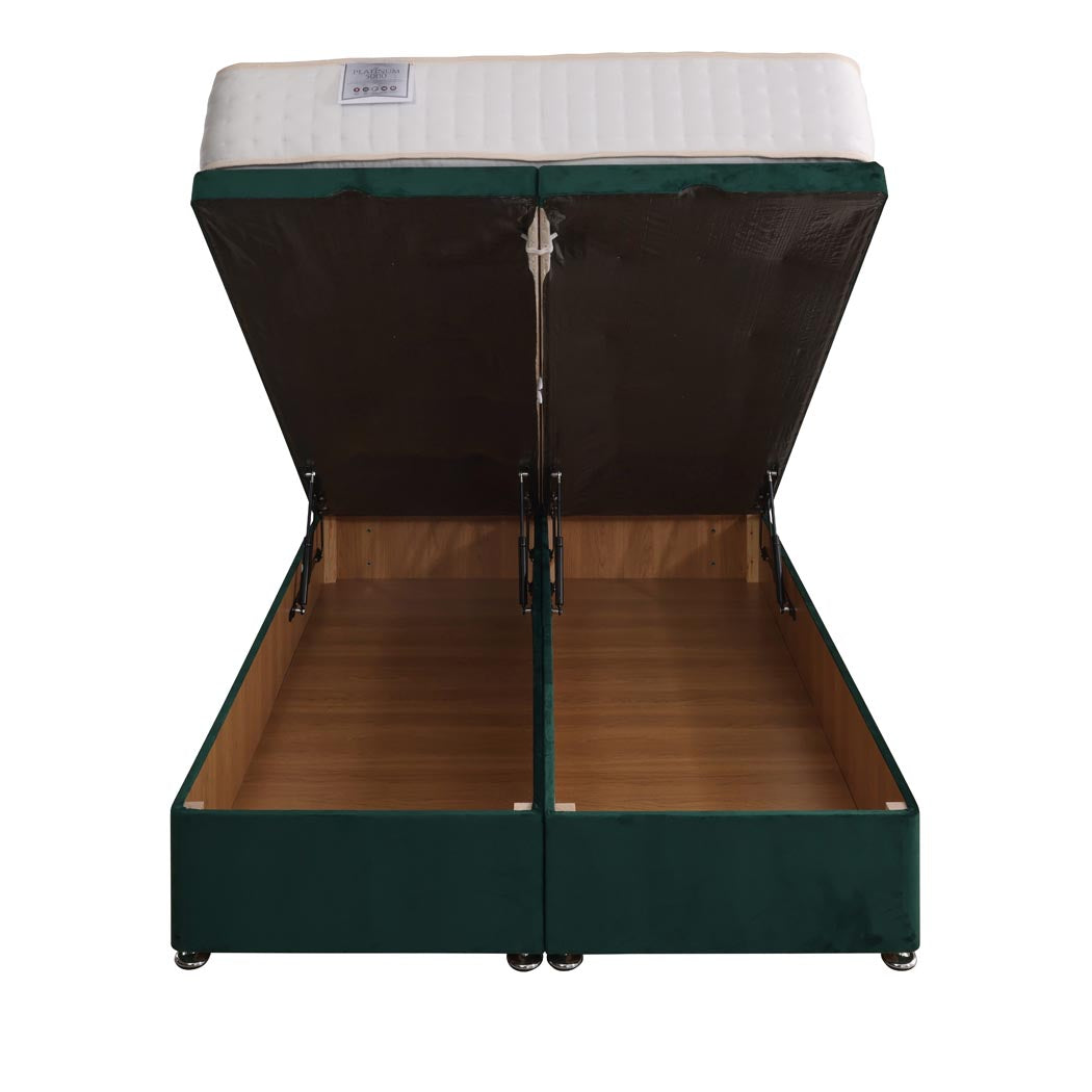 Platinum 5000 Pocket Sprung Intelligent Memory Ottoman End Lift Bed Set – front view, storage open