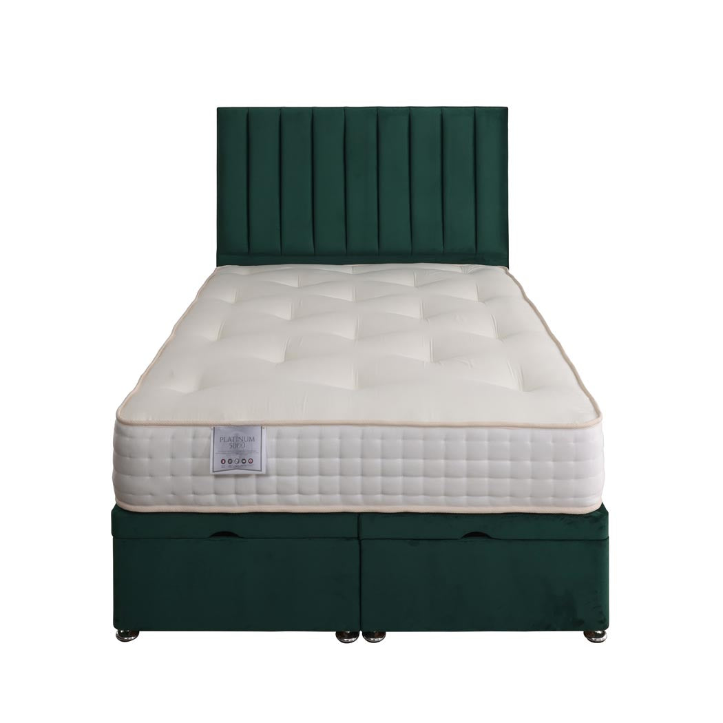 Platinum 5000 Pocket Sprung Intelligent Memory Ottoman End Lift Bed Set – front view