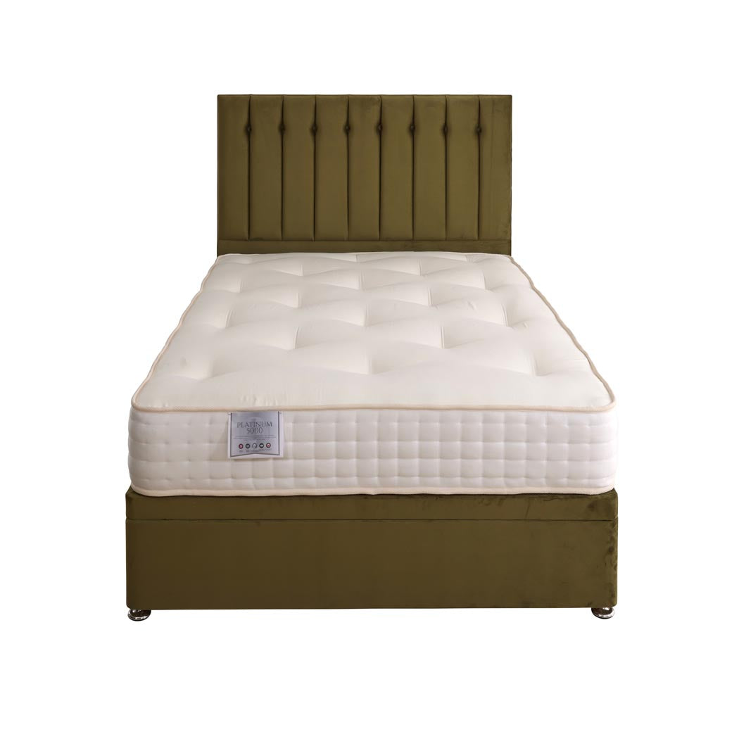 Platinum 5000 Pocket Sprung Intelligent Memory Ottoman Side Lift Bed Set – front view