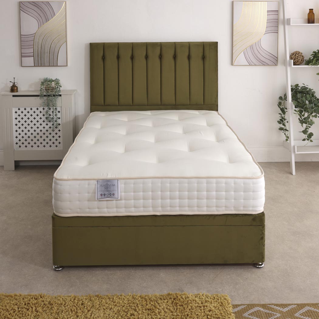 Platinum 5000 Pocket Sprung Intelligent Memory Ottoman Side Lift Bed Set – front view