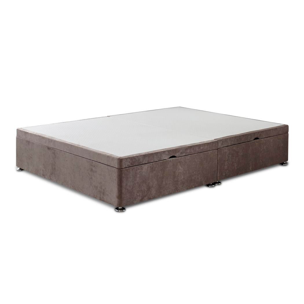 Premium Side Lift Ottoman Storage Divan Bed Base – angled view, storage closed