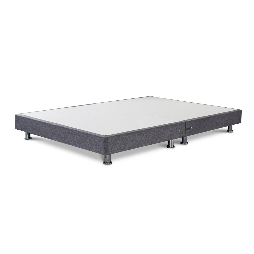 Premium Divan Bed Base on Chrome Metal Legs – angled view