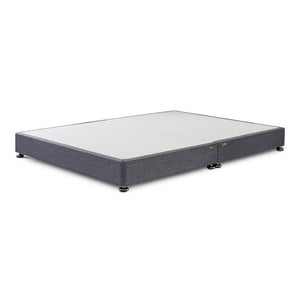 Premium Low Divan Bed Base On Chrome Glides – angled view